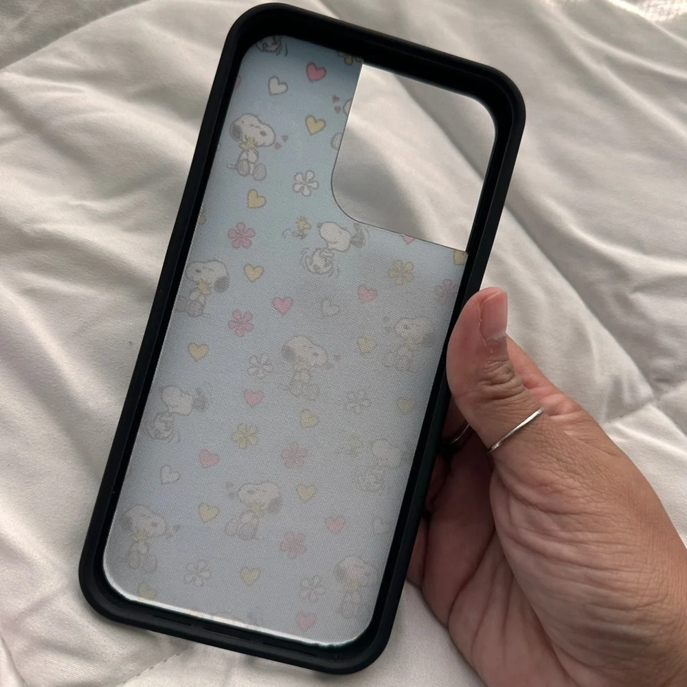 Wildflowers Snoopy Light Blue iPhone Case with Hearts & Flowers